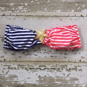 Victoria Secret bandeau bikini top red white blue